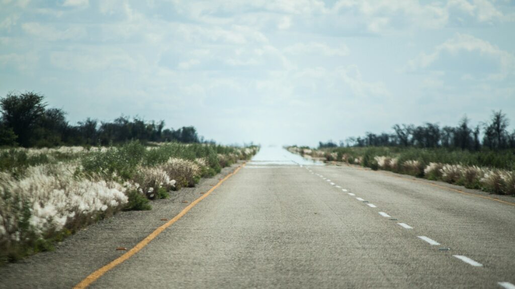 The Tarred Road Leading to Maun Botswana